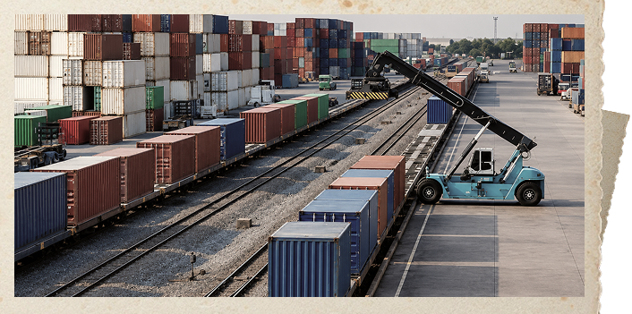 First inland container depot timeline milestone